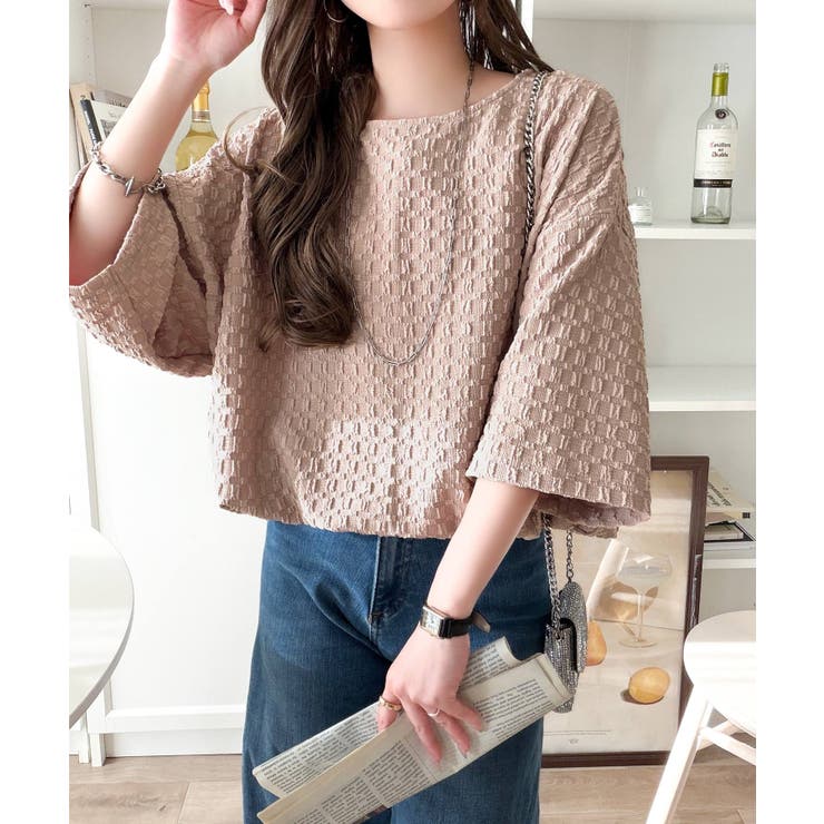 凹凸がコーデを上品に彩る♪前後差フクレジャガードドロストプルオーバー (半袖) | Classical Elf  | 詳細画像30 