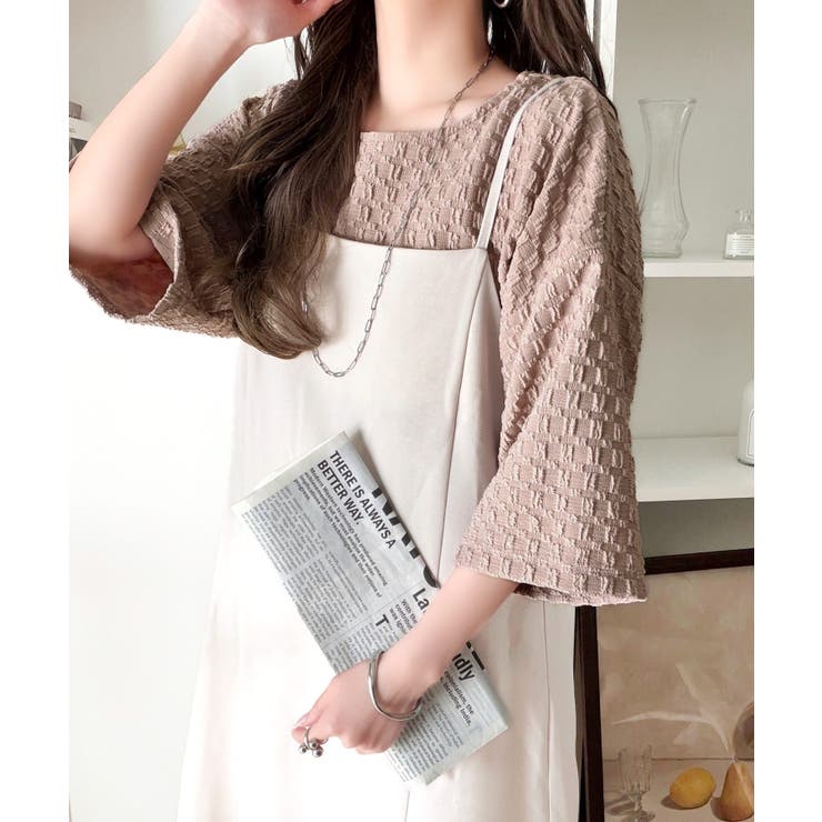 凹凸がコーデを上品に彩る♪前後差フクレジャガードドロストプルオーバー (半袖) | Classical Elf  | 詳細画像32 