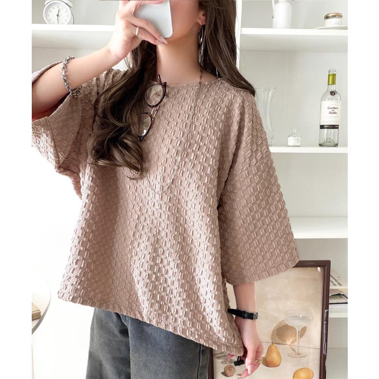 凹凸がコーデを上品に彩る♪前後差フクレジャガードドロストプルオーバー (半袖) | Classical Elf  | 詳細画像33 