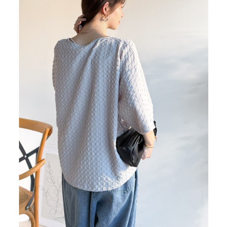 凹凸がコーデを上品に彩る♪前後差フクレジャガードドロストプルオーバー (半袖) | Classical Elf  | 詳細画像34 