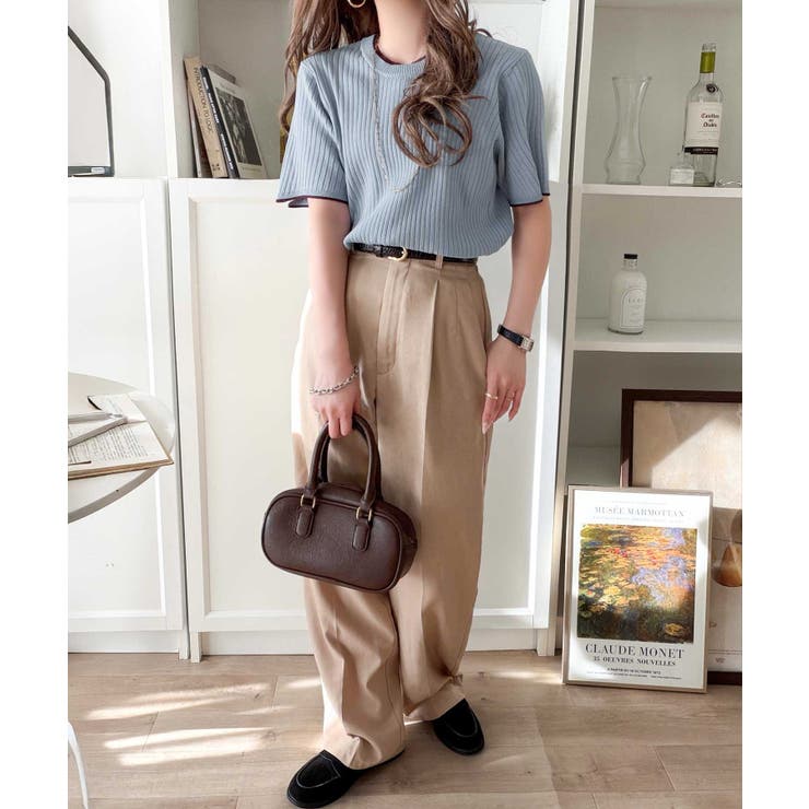 遊び心くすぐる、大人のプチ配色。袖先配色リブニット(半袖) | Classical Elf  | 詳細画像36 