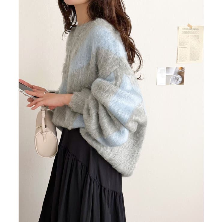 今日はどの色？ふわふわ配色に一目惚れ♡配色ニュアンス柄 起毛ニット オーバーサイ… | Classical Elf  | 詳細画像16 