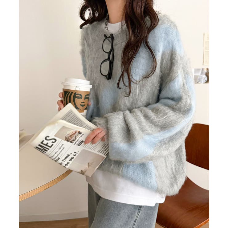 今日はどの色？ふわふわ配色に一目惚れ♡配色ニュアンス柄 起毛ニット オーバーサイ… | Classical Elf  | 詳細画像19 