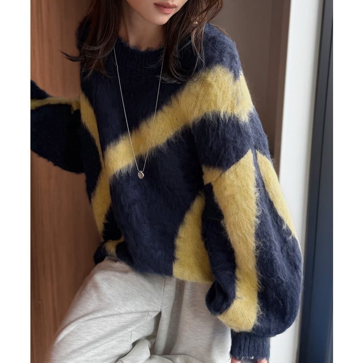 今日はどの色？ふわふわ配色に一目惚れ♡配色ニュアンス柄 起毛ニット オーバーサイ… | Classical Elf  | 詳細画像48 