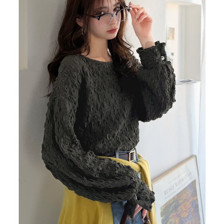 甘さは素材に、こなれ感はシルエットに。シャーリングジャガード素材ボリュームスリー… | Classical Elf  | 詳細画像22 