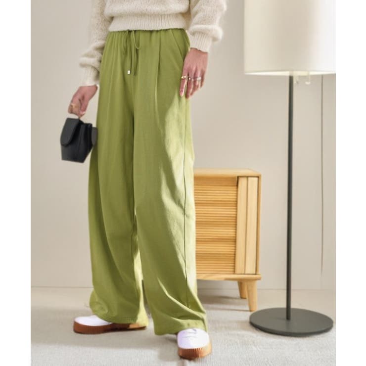 綿100％!夏に大活躍!大人上品な涼やかイージーカットフレアカラーパンツ | Classical Elf  | 詳細画像1 