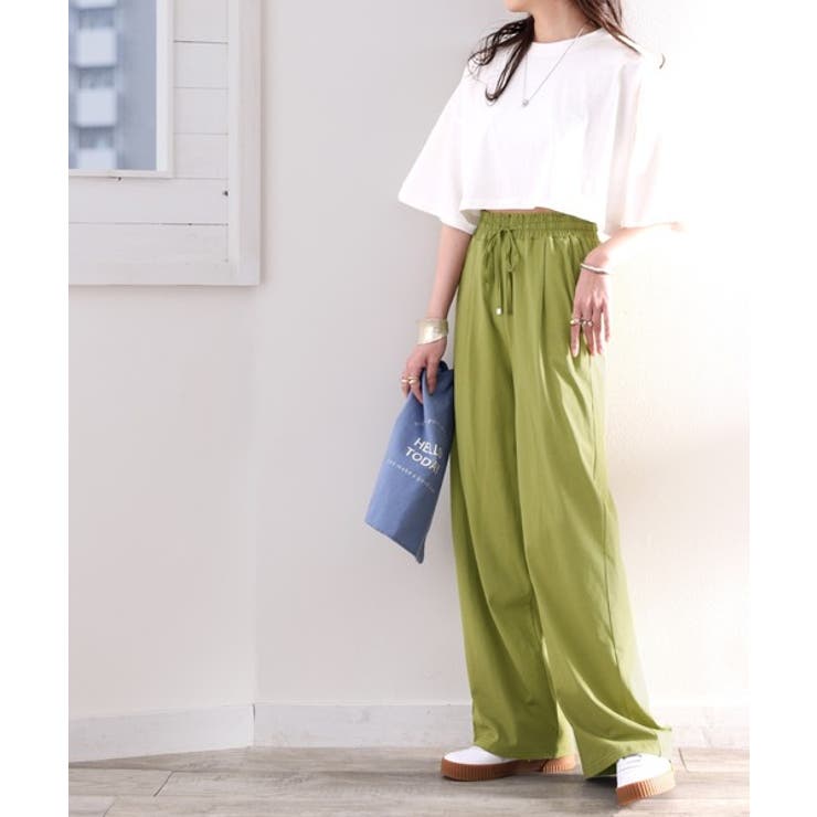 綿100％!夏に大活躍!大人上品な涼やかイージーカットフレアカラーパンツ | Classical Elf  | 詳細画像37 