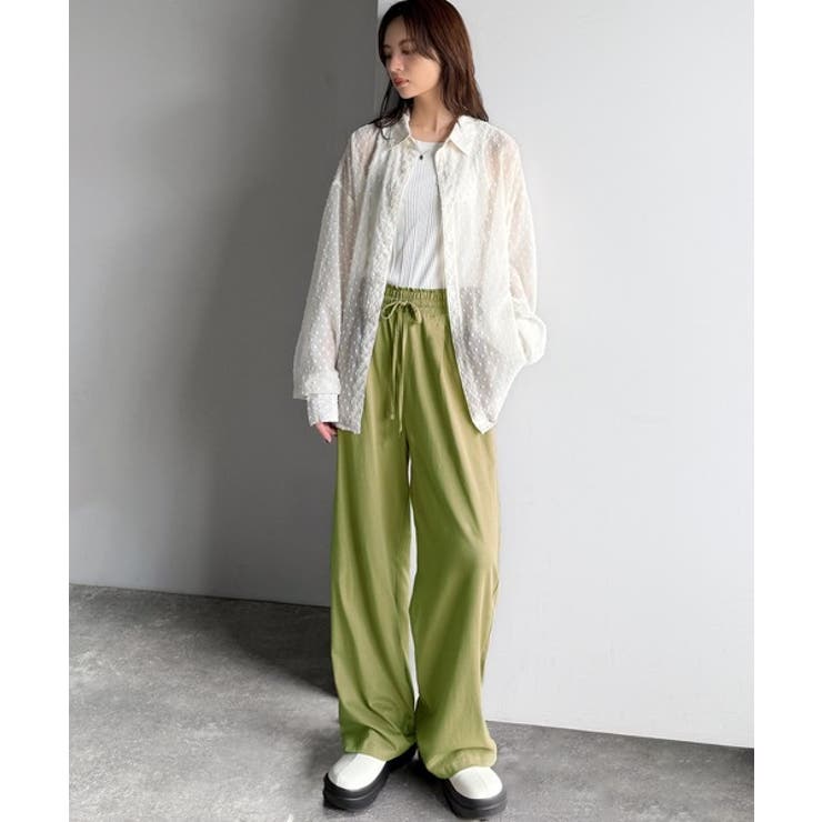 綿100％!夏に大活躍!大人上品な涼やかイージーカットフレアカラーパンツ | Classical Elf  | 詳細画像40 