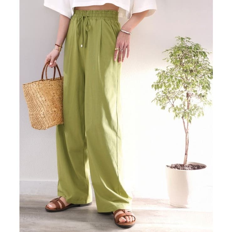 綿100％!夏に大活躍!大人上品な涼やかイージーカットフレアカラーパンツ | Classical Elf  | 詳細画像41 