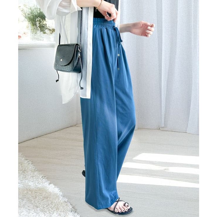 綿100％!夏に大活躍!大人上品な涼やかイージーカットフレアカラーパンツ | Classical Elf  | 詳細画像42 