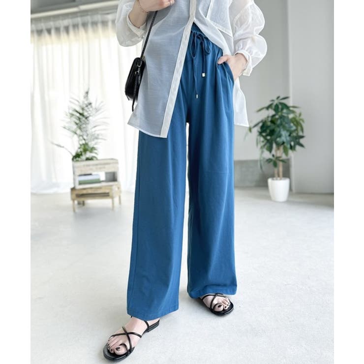 綿100％!夏に大活躍!大人上品な涼やかイージーカットフレアカラーパンツ | Classical Elf  | 詳細画像44 