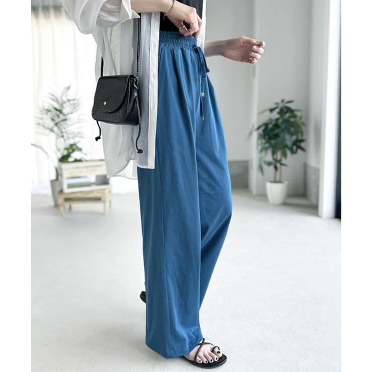 綿100％!夏に大活躍!大人上品な涼やかイージーカットフレアカラーパンツ | Classical Elf  | 詳細画像45 