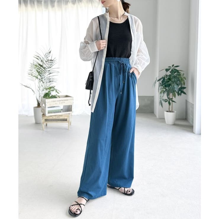 綿100％!夏に大活躍!大人上品な涼やかイージーカットフレアカラーパンツ | Classical Elf  | 詳細画像46 