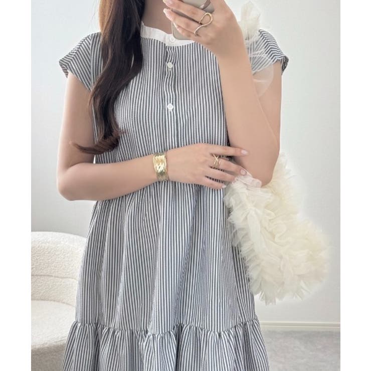 360度きゅんっ。バックリボン ティアードワンピース[品番：WZ000004474