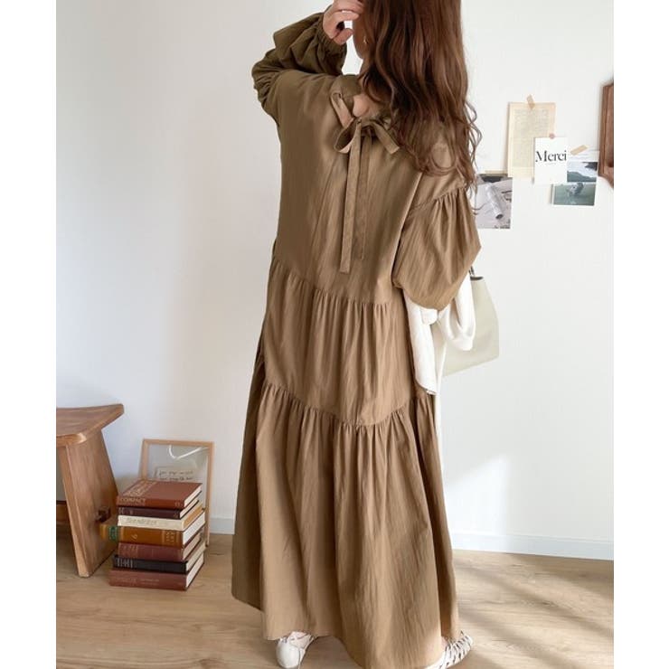 ワンピース Classical dot tiered onepiecee ivory Classical dot