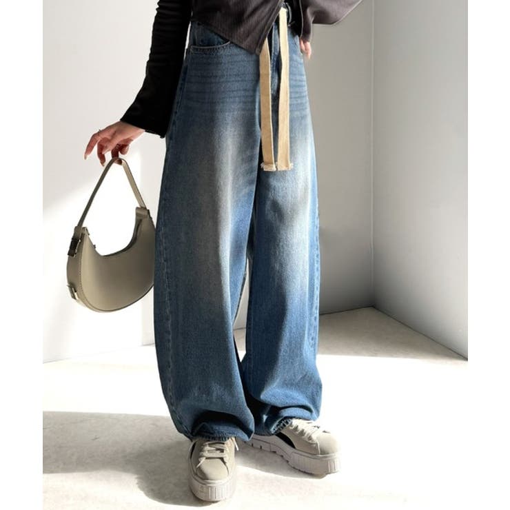 大人カジュアルをお洒落に格上げ。ドロスト紐付きカーブイージーデニムパンツ | Classical Elf  | 詳細画像7 