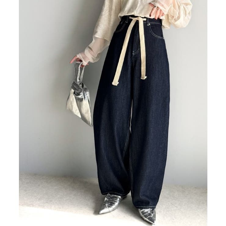 大人カジュアルをお洒落に格上げ。ドロスト紐付きカーブイージーデニムパンツ | Classical Elf  | 詳細画像11 