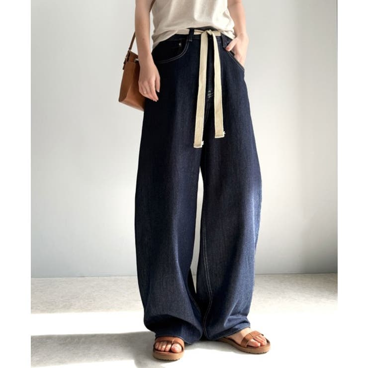 大人カジュアルをお洒落に格上げ。ドロスト紐付きカーブイージーデニムパンツ | Classical Elf  | 詳細画像17 