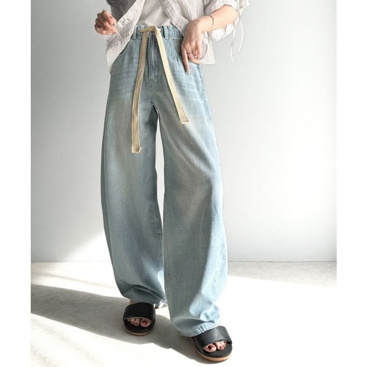 大人カジュアルをお洒落に格上げ。ドロスト紐付きカーブイージーデニムパンツ | Classical Elf  | 詳細画像4 