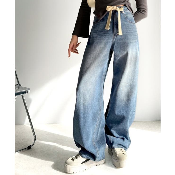 大人カジュアルをお洒落に格上げ。ドロスト紐付きカーブイージーデニムパンツ | Classical Elf  | 詳細画像6 