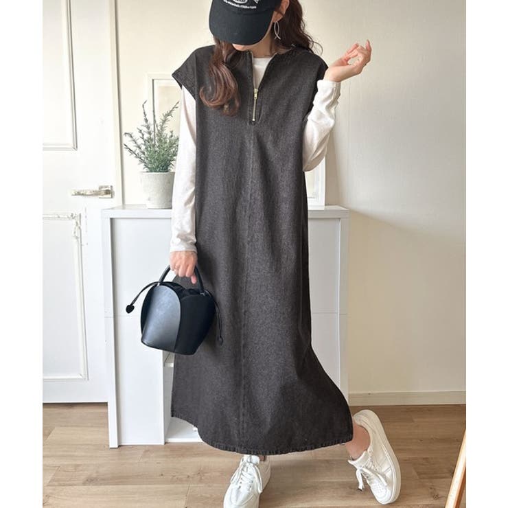 リラクシーな大人カジュアル。綿100％カフタン調サイドスリット前後2wayデニム… | Classical Elf  | 詳細画像8 