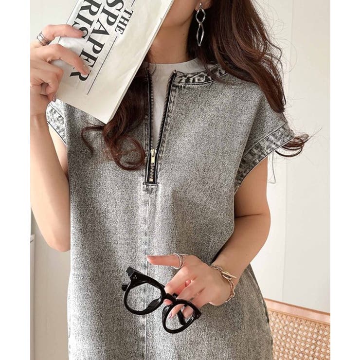 リラクシーな大人カジュアル。綿100％カフタン調サイドスリット前後2wayデニム… | Classical Elf  | 詳細画像13 