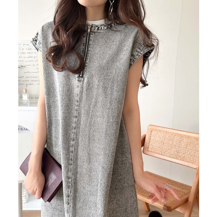 リラクシーな大人カジュアル。綿100％カフタン調サイドスリット前後2wayデニム… | Classical Elf  | 詳細画像15 