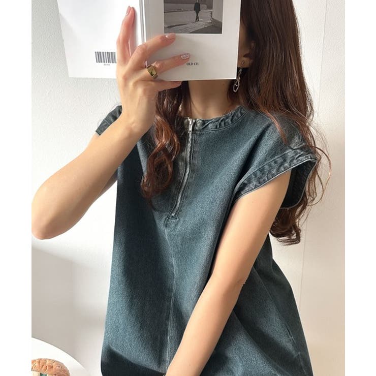 リラクシーな大人カジュアル。綿100％カフタン調サイドスリット前後2wayデニム… | Classical Elf  | 詳細画像23 