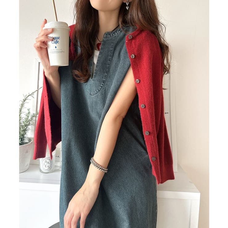 リラクシーな大人カジュアル。綿100％カフタン調サイドスリット前後2wayデニム… | Classical Elf  | 詳細画像27 