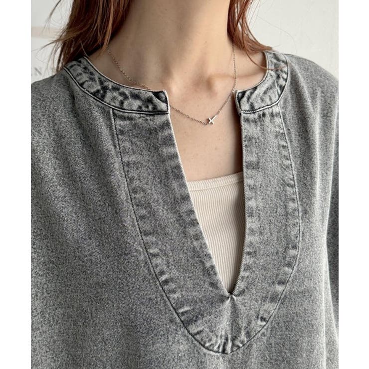 リラクシーな大人カジュアル。綿100％カフタン調サイドスリット前後2wayデニム… | Classical Elf  | 詳細画像31 