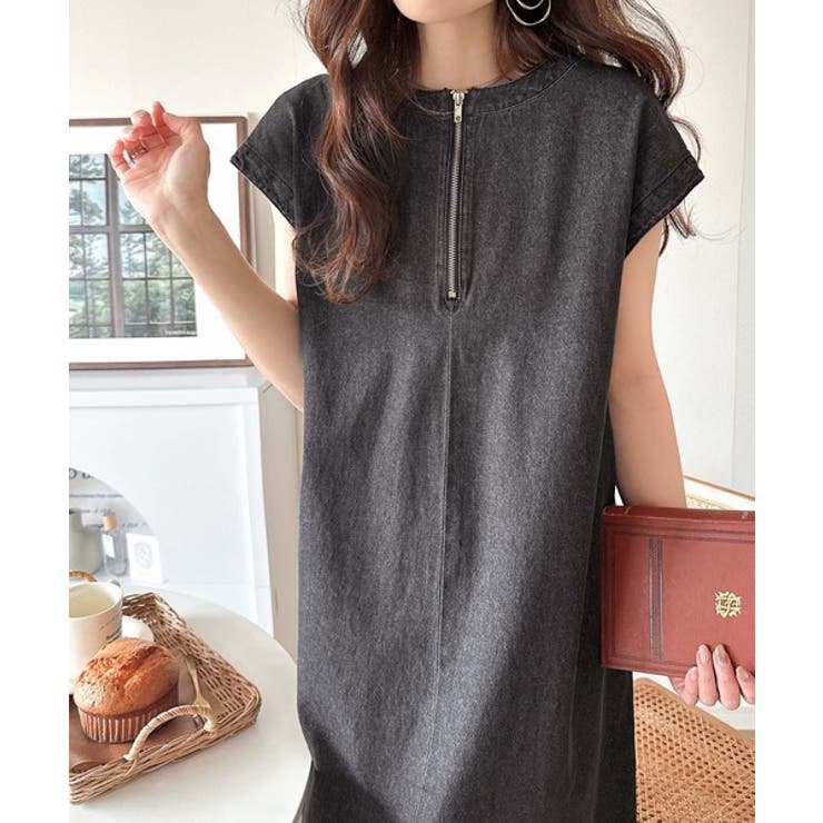 リラクシーな大人カジュアル。綿100％カフタン調サイドスリット前後2wayデニム… | Classical Elf  | 詳細画像6 