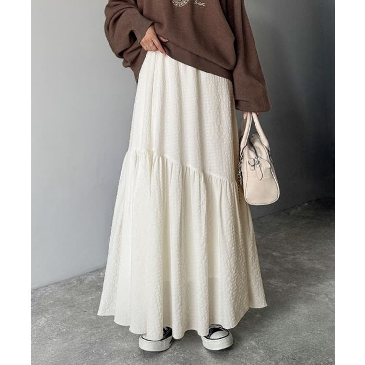 レトロなムードが大人可愛い。シアーサッカーアシンメトリーティアードスカート(ロン… | Classical Elf  | 詳細画像1