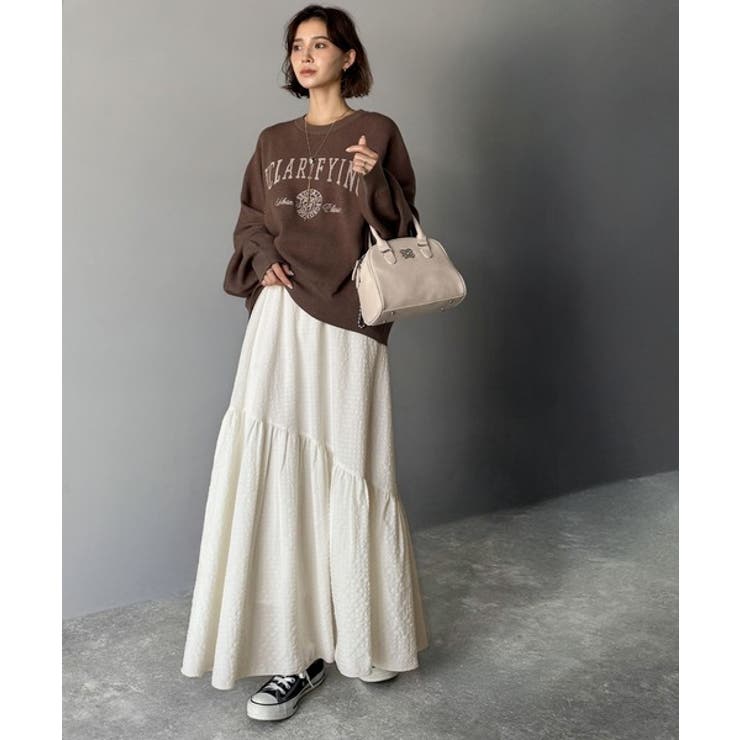 レトロなムードが大人可愛い。シアーサッカーアシンメトリーティアードスカート(ロン… | Classical Elf  | 詳細画像4