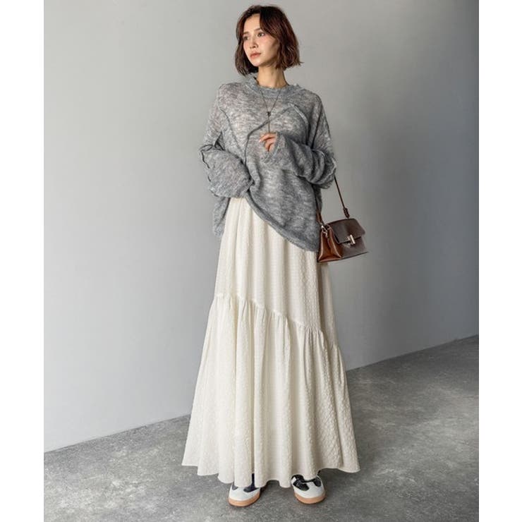 レトロなムードが大人可愛い。シアーサッカーアシンメトリーティアードスカート(ロン… | Classical Elf  | 詳細画像8