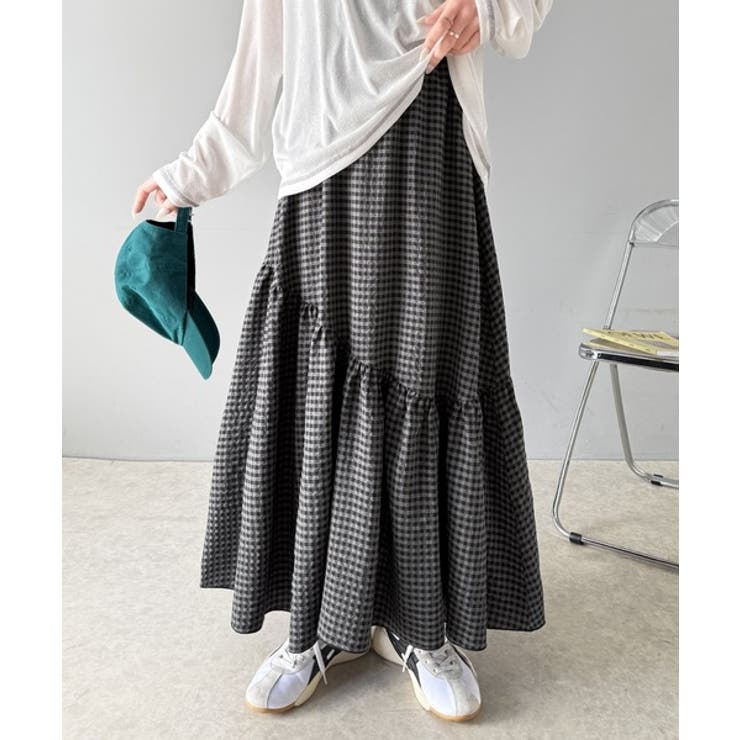 レトロなムードが大人可愛い。シアーサッカーアシンメトリーティアードスカート(ロン… | Classical Elf  | 詳細画像42