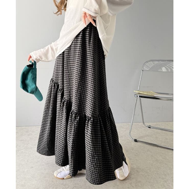 レトロなムードが大人可愛い。シアーサッカーアシンメトリーティアードスカート(ロン… | Classical Elf  | 詳細画像43