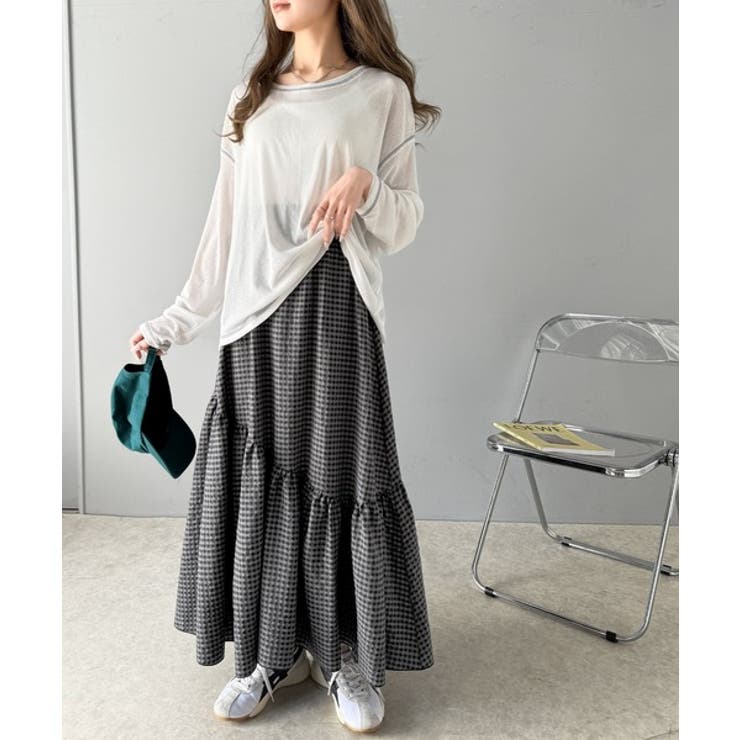 レトロなムードが大人可愛い。シアーサッカーアシンメトリーティアードスカート(ロン… | Classical Elf  | 詳細画像44