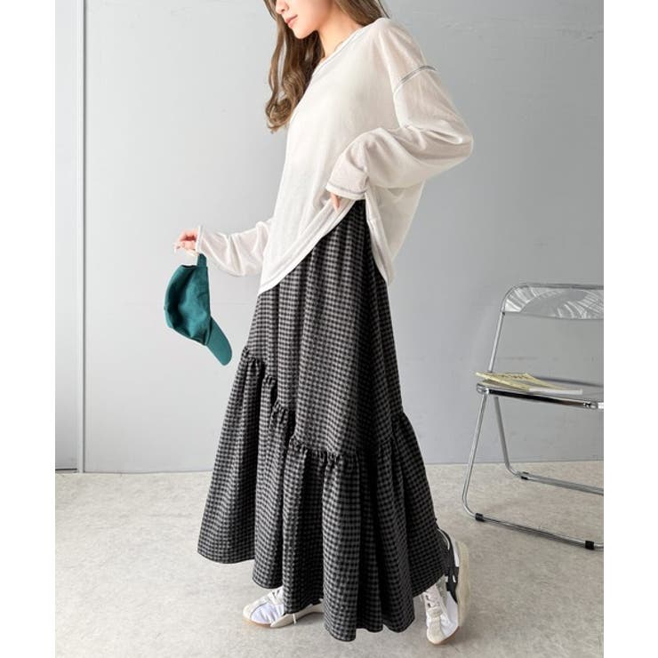 レトロなムードが大人可愛い。シアーサッカーアシンメトリーティアードスカート(ロン… | Classical Elf  | 詳細画像45