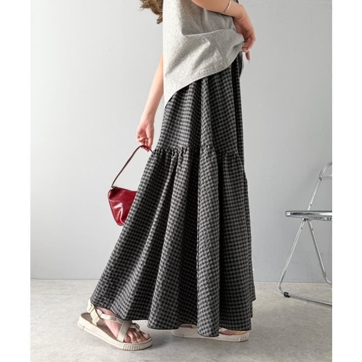 レトロなムードが大人可愛い。シアーサッカーアシンメトリーティアードスカート(ロン… | Classical Elf  | 詳細画像48