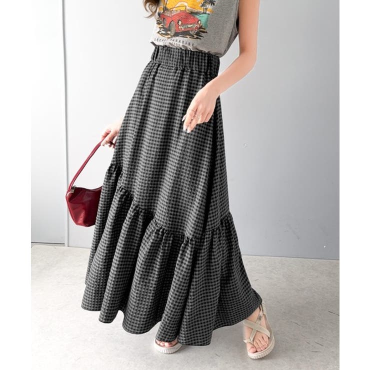 レトロなムードが大人可愛い。シアーサッカーアシンメトリーティアードスカート(ロン… | Classical Elf  | 詳細画像50