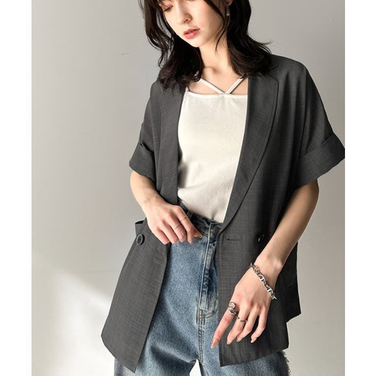 大人の抜け感を楽しむ。麻調シアードルマンショートスリーブジャケット | Classical Elf  | 詳細画像13 