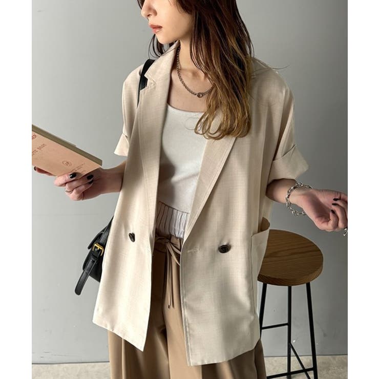 大人の抜け感を楽しむ。麻調シアードルマンショートスリーブジャケット | Classical Elf  | 詳細画像20 