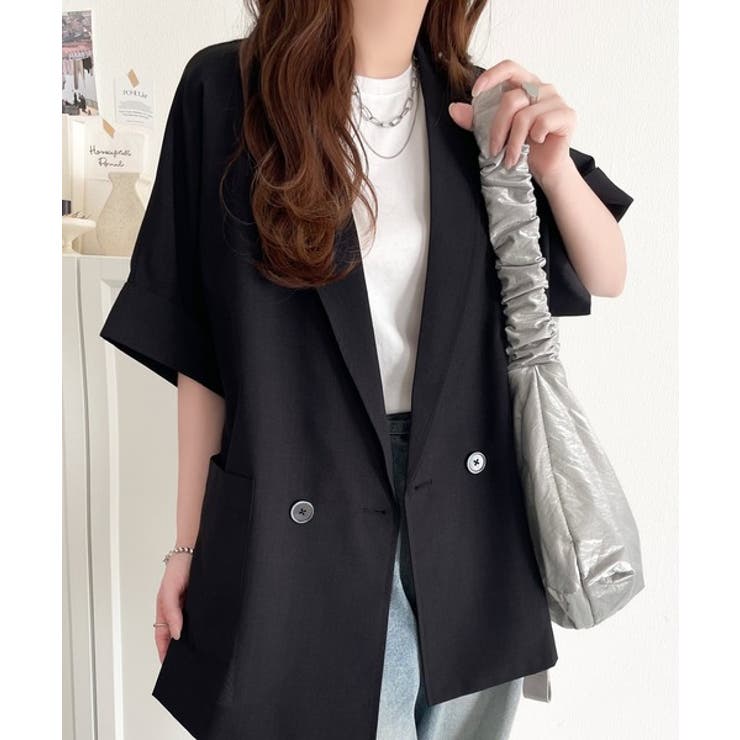 大人の抜け感を楽しむ。麻調シアードルマンショートスリーブジャケット | Classical Elf  | 詳細画像4 