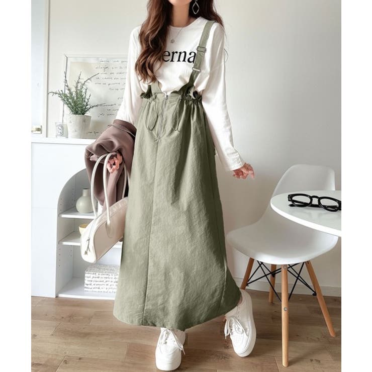 ツヤ感と品格を纏う、大人女性のミリタリースタイル。サスペンダーミリタリースカート | Classical Elf  | 詳細画像40 