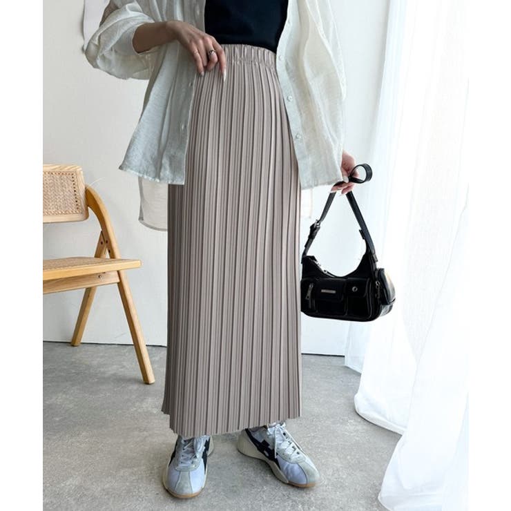 グレージュ | 大人の"きちんと見え"を叶える。プリーツロングスカート | Classical Elf 
