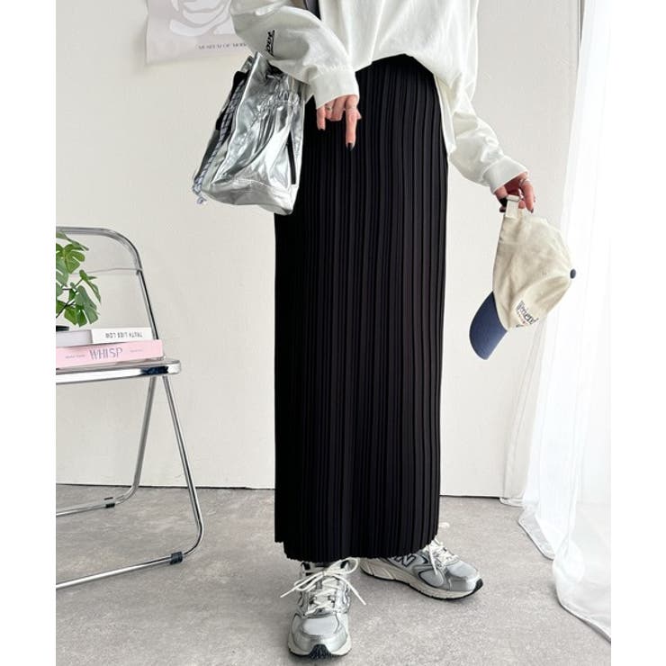 ブラック | 大人の"きちんと見え"を叶える。プリーツロングスカート | Classical Elf 