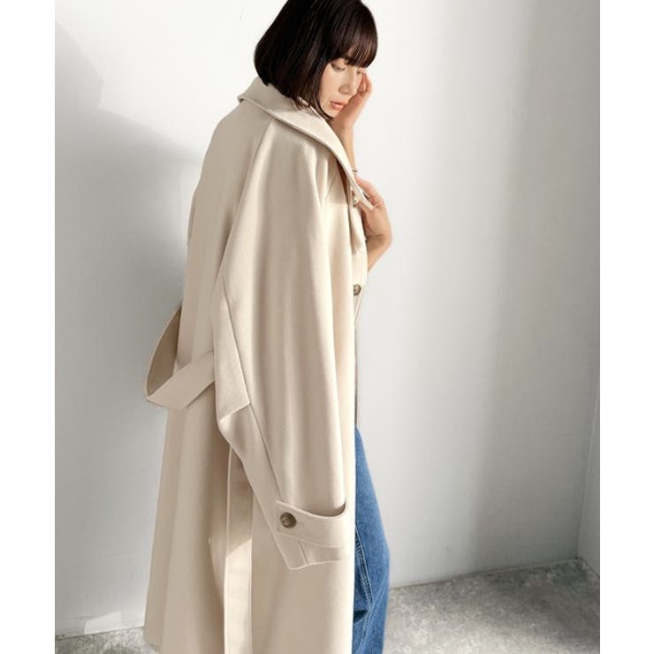 360度上品魅せ。衿2way比翼スタンドウール調ステンカラーコート（ロング丈） | Classical Elf  | 詳細画像10 