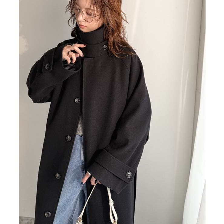 360度上品魅せ。衿2way比翼スタンドウール調ステンカラーコート（ロング丈） | Classical Elf  | 詳細画像13 