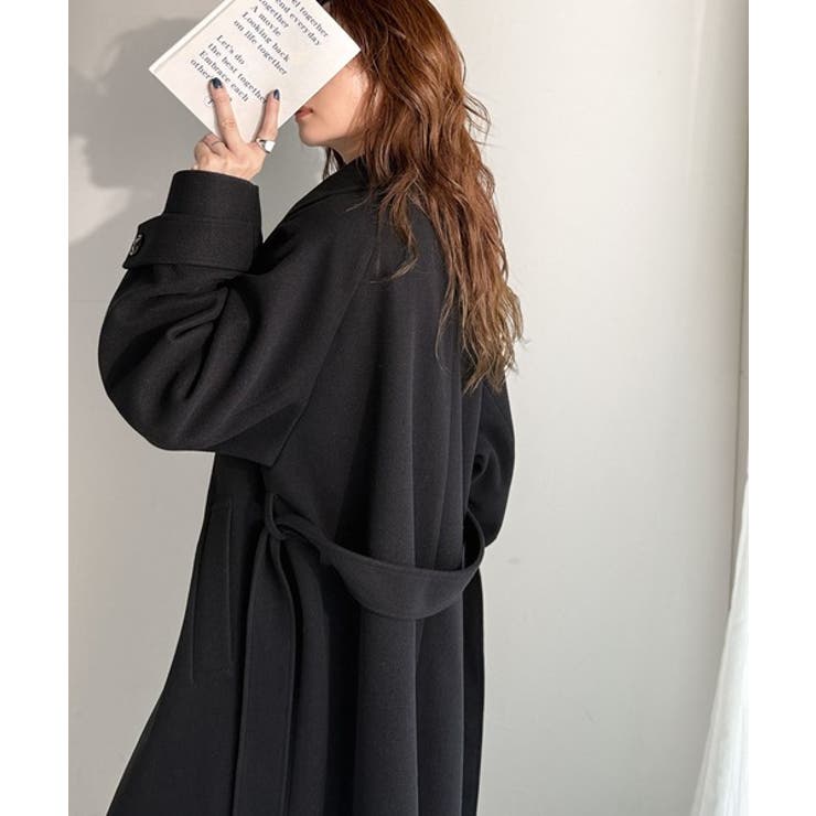 360度上品魅せ。衿2way比翼スタンドウール調ステンカラーコート（ロング丈） | Classical Elf  | 詳細画像23 