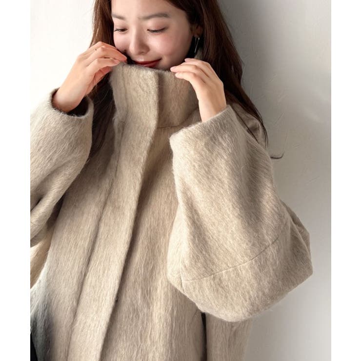 ベーシックとトレンドを両立。MIXシャギー比翼スタンドネックミドル丈コクーンスリ… | Classical Elf  | 詳細画像32 